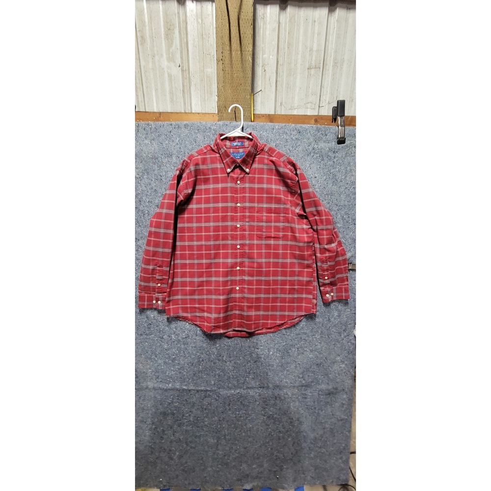 Towncraft Mens Shirt SzL Tartan Plaid Wrinkle Free Button-down Long sleeve